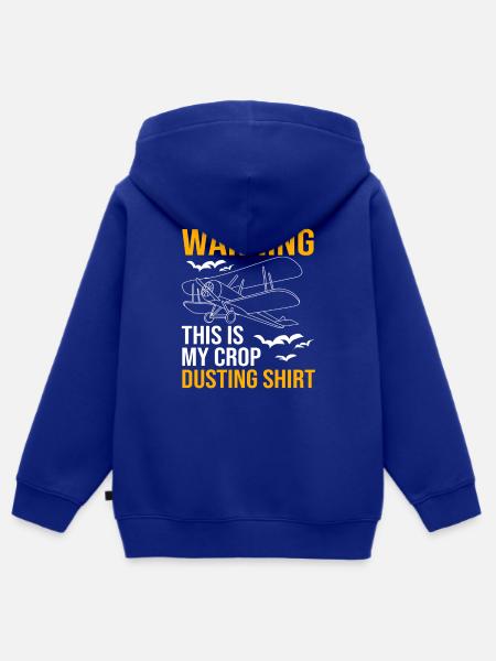 Crop Duster Flugzeug Pilot - Kinder Premium Organic Zip Hoodie - Royalblau