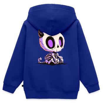 Cute Chibi Devil Skull - Kinder Premium Organic Zip Hoodie - Royalblau - Hinten - AI Model Kid Male (0cm)