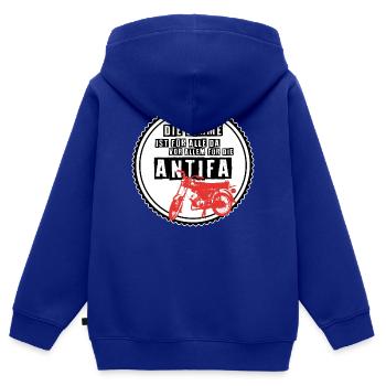 Die Simme ist für alle da (dunkel) - Kinder Premium Organic Zip Hoodie - Royalblau - Hinten - AI Model Kid Male (0cm)
