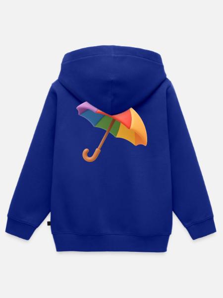Regenbogen Schirm Muster - Kinder Premium Organic Zip Hoodie - Royalblau