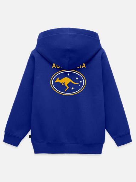 Australia - Australien - Down Under - Känguru - Kinder Premium Organic Zip Hoodie - Royalblau