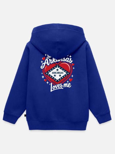 Arkansas Liebe Herzdesign - Kinder Premium Organic Zip Hoodie - Royalblau