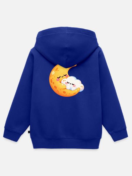 Mondkuscheln im Wolkennest - Kinder Premium Organic Zip Hoodie - Royalblau