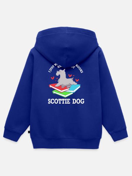 Scottish Terrier - Kinder Premium Organic Zip Hoodie - Royalblau