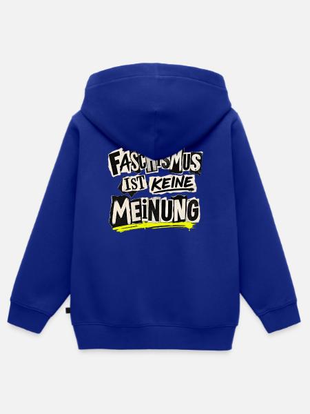 Faschismus ist keine Meinung – Statement - Kinder Premium Organic Zip Hoodie - Royalblau