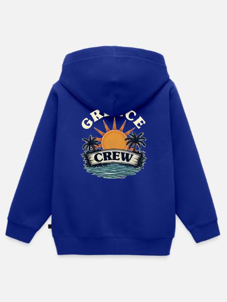 Greece Crew - Kinder Premium Organic Zip Hoodie - Royalblau