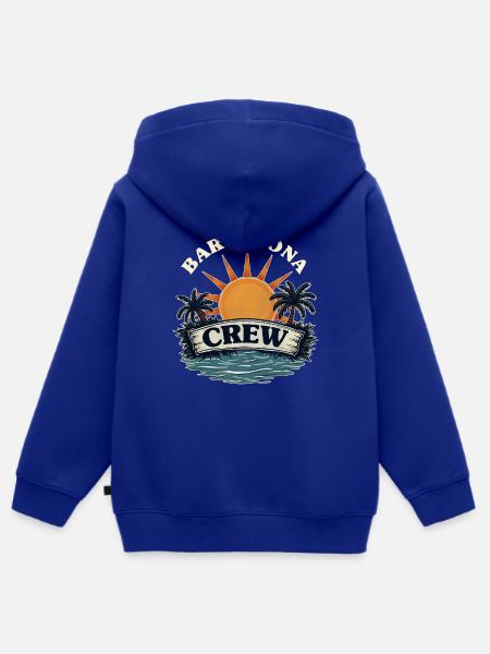 Barcelona Crew - Kinder Premium Organic Zip Hoodie - Royalblau