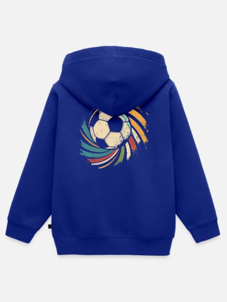 Fußball Porträt - Kinder Premium Organic Zip Hoodie - Royalblau