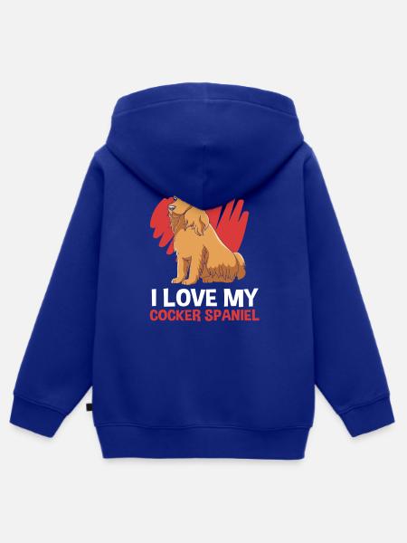 Cocker Spaniel - Kinder Premium Organic Zip Hoodie - Royalblau