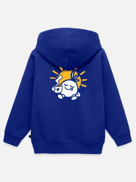 Sonniger Morgen – Kaffee Genuss Charakter - Kinder Premium Organic Zip Hoodie - Royalblau