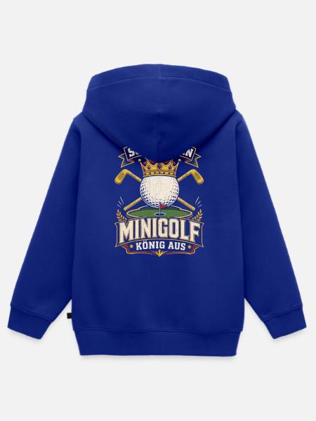 So sieht ein minigolf konig aus - Kinder Premium Organic Zip Hoodie - Royalblau