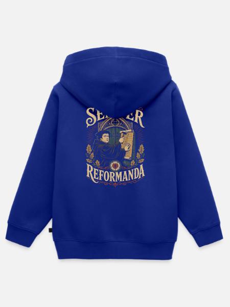 Semper Reformanda - Kinder Premium Organic Zip Hoodie - Royalblau