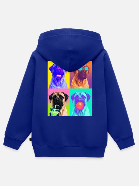 Hunde Mastiff Hund - Kinder Premium Organic Zip Hoodie - Royalblau