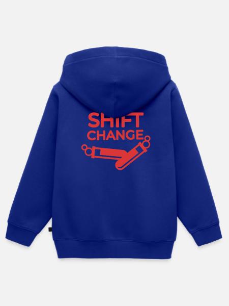 Shift Change - Kinder Premium Organic Zip Hoodie - Royalblau
