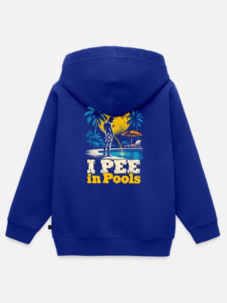 Tropischer Retro-Pool-Print - Kinder Premium Organic Zip Hoodie - Royalblau