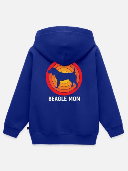 Beagle Mama Mutter Hundemama - Kinder Premium Organic Zip Hoodie - Royalblau