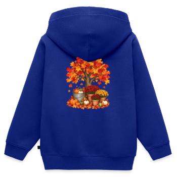 Der Herbst ist mein Lieblingsherbstbaum - Kinder Premium Organic Zip Hoodie - Royalblau - Hinten - AI Model Kid Male (0cm)