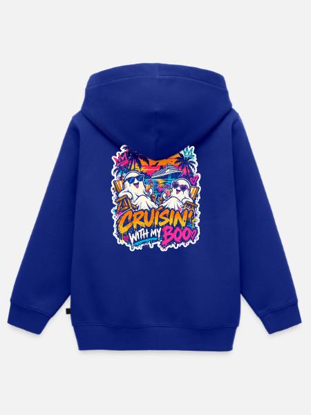 Geister am Strand Neon Pop Art - Kinder Premium Organic Zip Hoodie - Royalblau