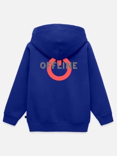 Offline - Kinder Premium Organic Zip Hoodie - Royalblau