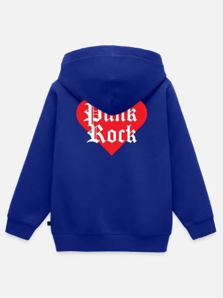 Punk Rock Herz - Kinder Premium Organic Zip Hoodie - Royalblau