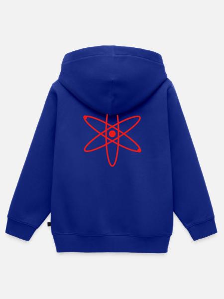 Atom - Kinder Premium Organic Zip Hoodie - Royalblau