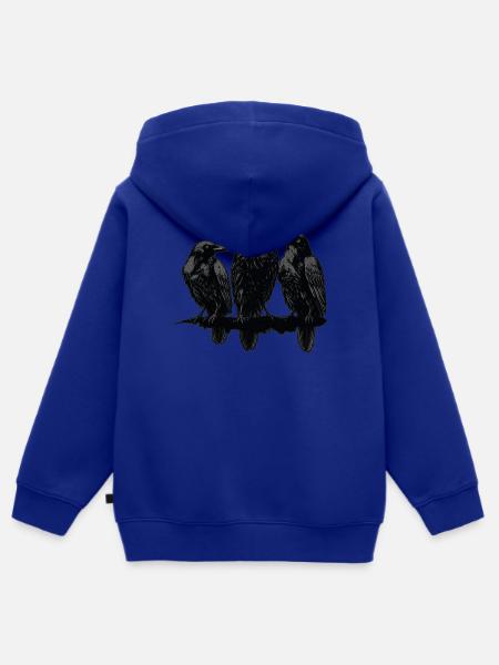 Raben - Kinder Premium Organic Zip Hoodie - Royalblau