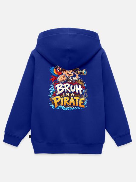 Bruh, ich bin Pirat - Kinder Premium Organic Zip Hoodie - Royalblau