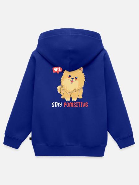 Zwergspitz Pomeranian - Kinder Premium Organic Zip Hoodie - Royalblau