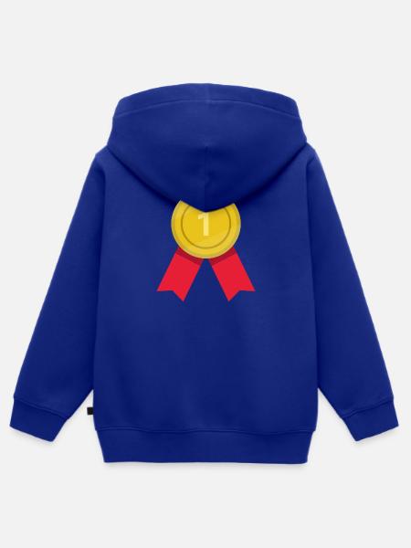 Medaille - Kinder Premium Organic Zip Hoodie - Royalblau