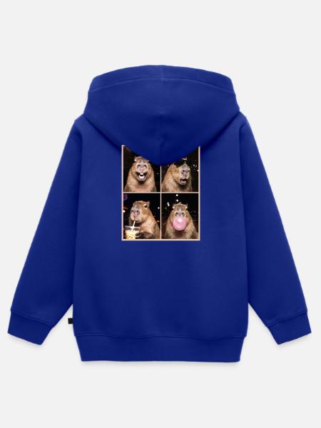Wasserschwein Capybara - Kinder Premium Organic Zip Hoodie - Royalblau