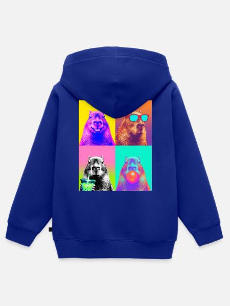 Wasserschwein Capybara - Kinder Premium Organic Zip Hoodie - Royalblau