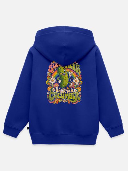 Bunte Gurke mit Regenbogen-Spaß - Kinder Premium Organic Zip Hoodie - Royalblau