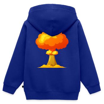 Nukleare Explosion Atomic - Kinder Premium Organic Zip Hoodie - Royalblau - Hinten - AI Model Kid Male (0cm)