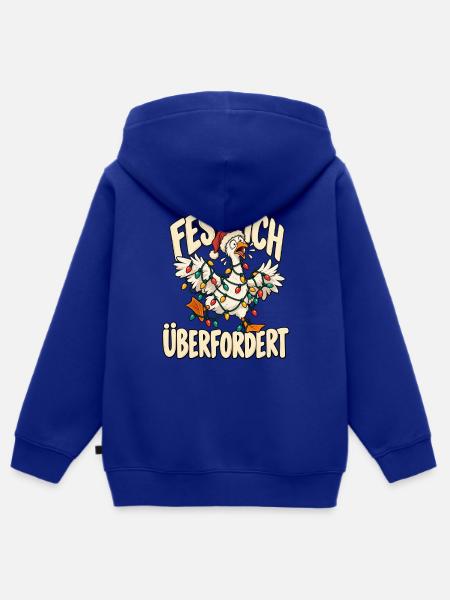 Weihnachtsgans - Festlich Überfordert  - Kinder Premium Organic Zip Hoodie - Royalblau