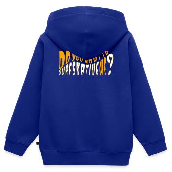 Do you want to Surfskating me? - Kinder Premium Organic Zip Hoodie - Royalblau - Hinten - AI Model Kid Male (0cm)