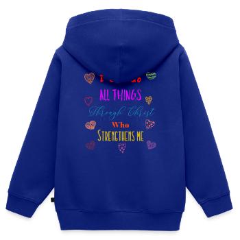Jesus Jesus Jesus Christlicher Christ - Kinder Premium Organic Zip Hoodie - Royalblau - Hinten - AI Model Kid Male (0cm)