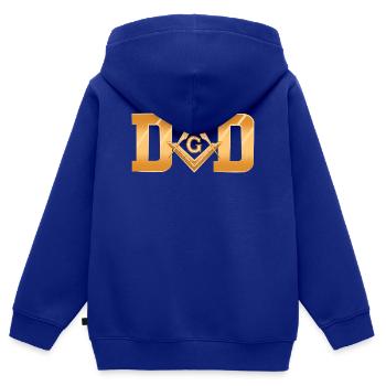 Illuminati Freimaurer - Kinder Premium Organic Zip Hoodie - Royalblau - Hinten - AI Model Kid Male (0cm)