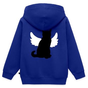 Engelskatze mit Flügeln und Heiligenschein! - Kinder Premium Organic Zip Hoodie - Royalblau - Hinten - AI Model Kid Male (0cm)
