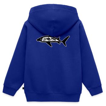 Shark aß Taucher - Kinder Premium Organic Zip Hoodie - Royalblau - Hinten - AI Model Kid Male (0cm)