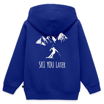 ski you later skifahrer - Kinder Premium Organic Zip Hoodie - Royalblau - Hinten - AI Model Kid Male (0cm)