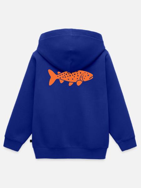 Forelle - Kinder Premium Organic Zip Hoodie - Royalblau