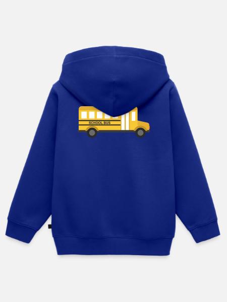 Schulbus - Kinder Premium Organic Zip Hoodie - Royalblau