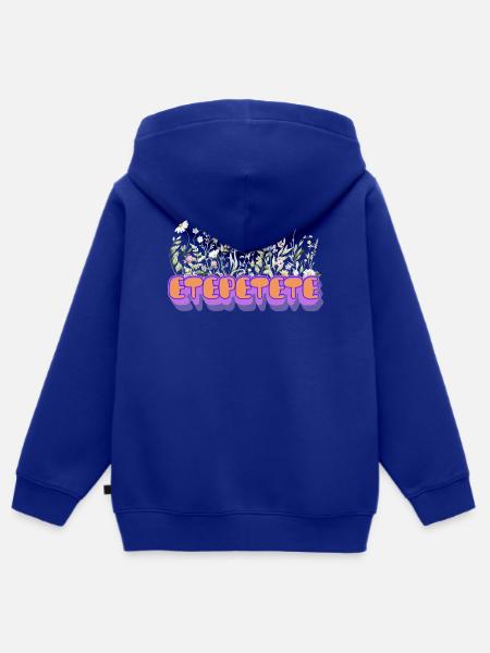 Etepetete Blumen Design - Kinder Premium Organic Zip Hoodie - Royalblau