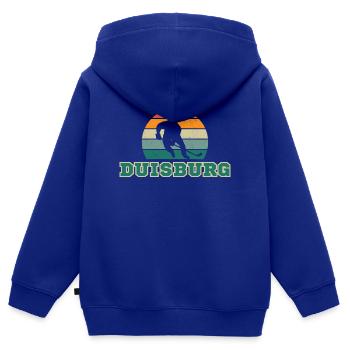 Duisbourg, ma ville ! - Sweat Premium à capuche zippé enfant bio - bleu roi - Dos - AI Model Kid Male (0cm)