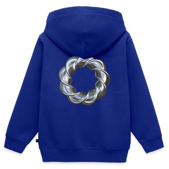 Gedrehter 3D Ring Silber - Kinder Premium Organic Zip Hoodie - Royalblau - Hinten - AI Model Kid Male (0cm)