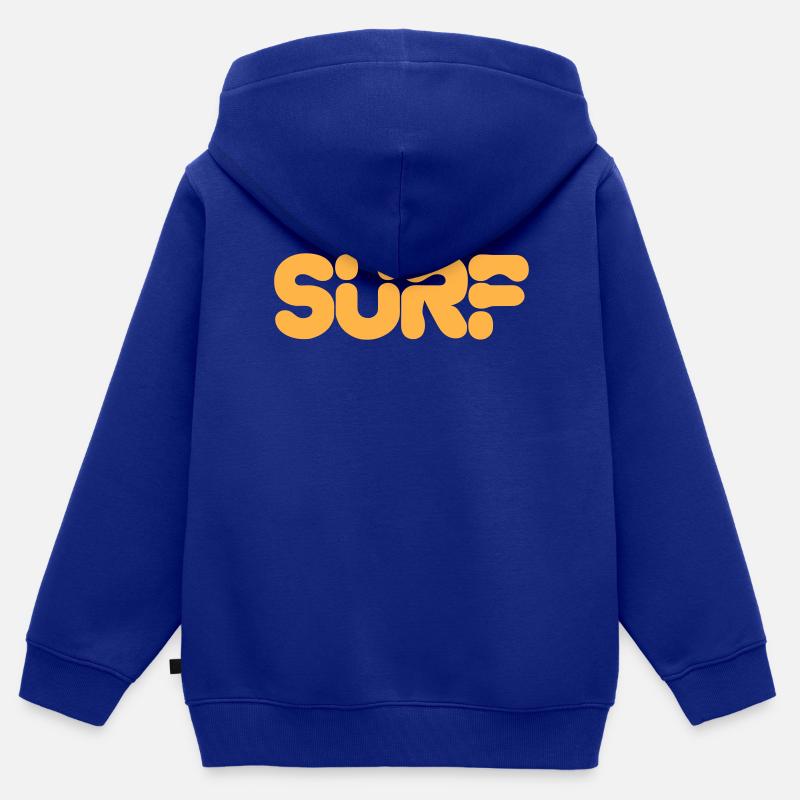 Design Graphique Abstrait Éclatant - Sweat Premium à capuche zippé enfant bio - bleu roi