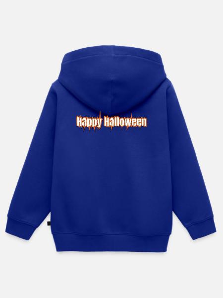Fröhlicher Halloween-Schriftzug Grusel - Kinder Premium Organic Zip Hoodie - Royalblau