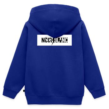 BlackFlash Weiße Grafik – Kontrast-Logo - Kinder Premium Organic Zip Hoodie - Royalblau - Hinten - AI Model Kid Male (0cm)