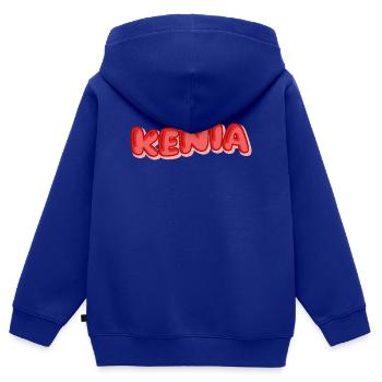 Kenya - Sweat Premium à capuche zippé enfant bio - bleu roi - Dos - AI Model Kid Male (0cm)