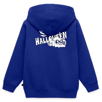 HALLOWEEN - Kinder Premium Organic Zip Hoodie - Royalblau - Hinten - AI Model Kid Male (0cm)